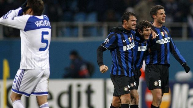 Radost fotbalistů Inter Milán Radost fotbalistů Inter Milán