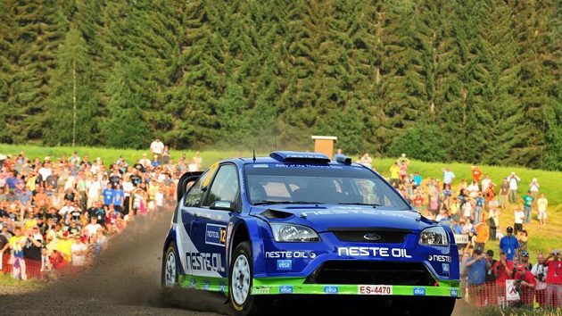 Pilot rallye Juha Kankkunen ve svém Fordu Focus Pilot rallye Juha Kankkunen ve svém Fordu Focus