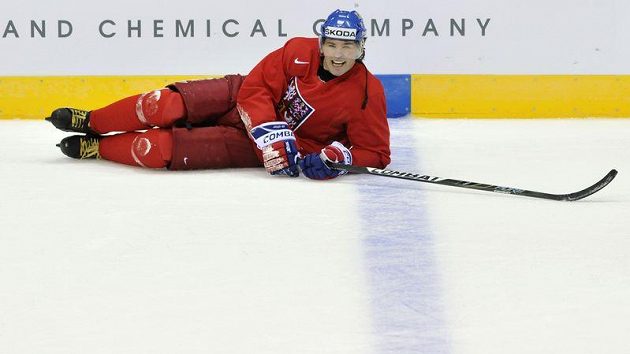 Jaromír Jágr na tréninku české reprezentace Jaromír Jágr na tréninku české reprezentace