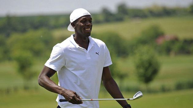 Sprinter Usain Bolt při golfovém turnaji osobností ve Slavkově u Brna Sprinter Usain Bolt při golfovém turnaji osobností ve Slavkově u Brna