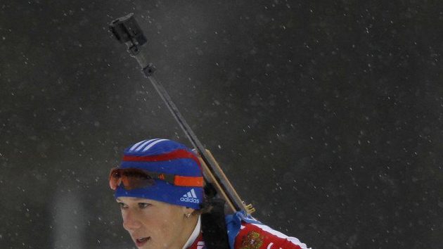 Ruská biatlonistka Olga Zajcevová při čtvrtečním závodě. Ruská biatlonistka Olga Zajcevová při čtvrtečním závodě.