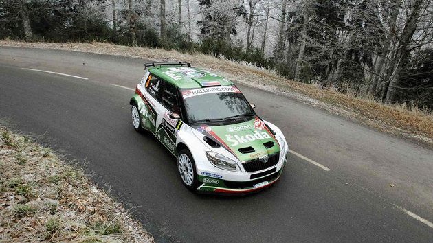 Jan Kopecký s Fabií S2000 během Rallye Monte Carlo Jan Kopecký s Fabií S2000 během Rallye Monte Carlo
