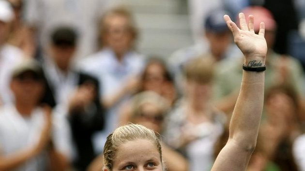 Belgická tenistka Kim Clijstersová se raduje z postupu do semifinále US Open. Belgická tenistka Kim Clijstersová se raduje z postupu do semifinále US Open.