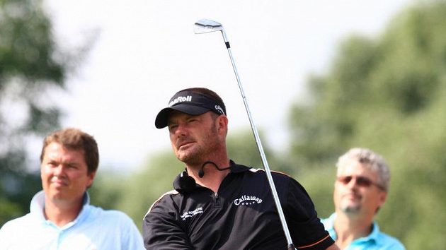 Golfista Alex Čejka na hřišti ve Zbraslavi Golfista Alex Čejka na hřišti ve Zbraslavi