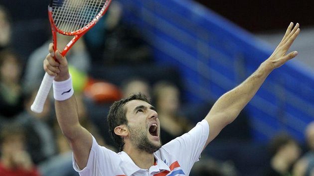 Chorvatský tenista Marin Čilič se raduje Chorvatský tenista Marin Čilič se raduje