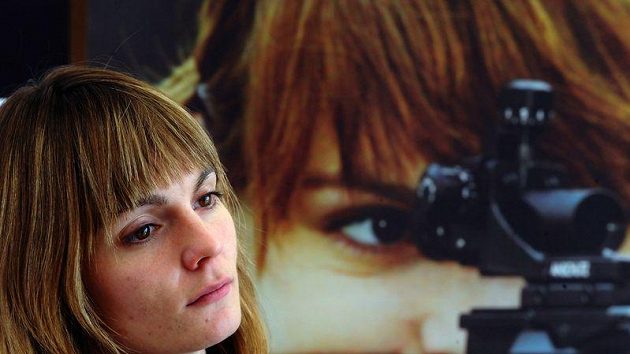 Kateřina Emmons na tiskové konferenci před finále SP Kateřina Emmons na tiskové konferenci před finále SP