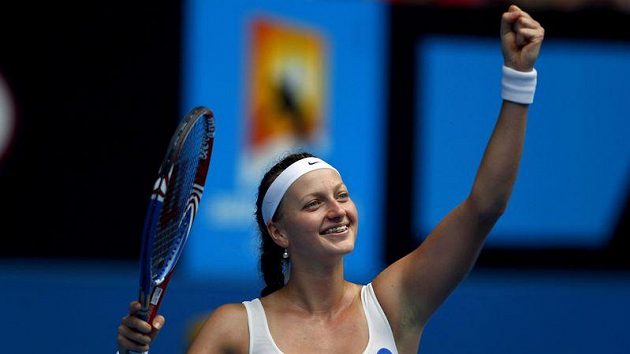 Tenistka Petra Kvitová se raduje z postupu do čtvrtfinále Australian Open. Tenistka Petra Kvitová se raduje z postupu do čtvrtfinále Australian Open.
