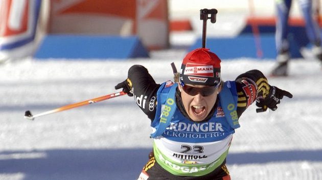 Německá biatlonistka Magdalena Neunerová na trati v Anterselvě Německá biatlonistka Magdalena Neunerová na trati v Anterselvě