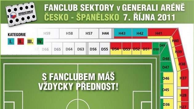 Fanclub sektory v Generali aréně, Česko - Španělsko, 7. října 2011 Fanclub sektory v Generali aréně, Česko - Španělsko, 7. října 2011