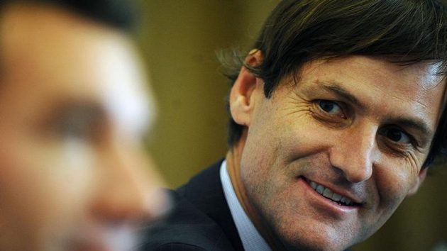 Bývalý český tenista Karel Nováček na tiskové konferenci Bývalý český tenista Karel Nováček na tiskové konferenci