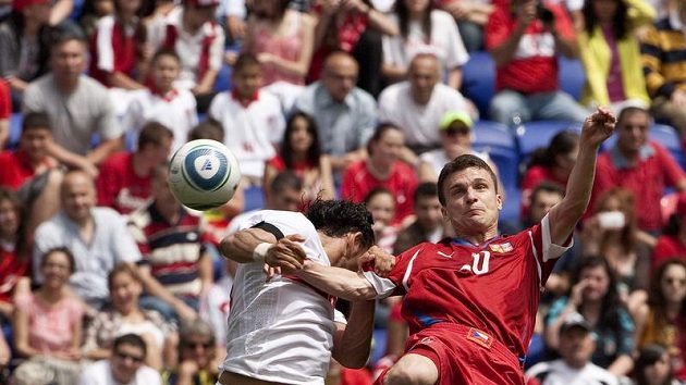 David Lafata v zápase s Tureckem. David Lafata v zápase s Tureckem.