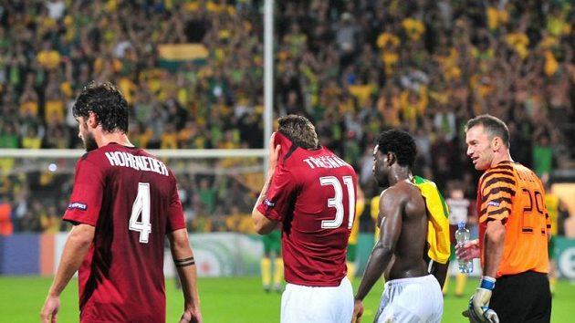 Fotbalisté Sparty po odvetném zápase se Žilinou Fotbalisté Sparty po odvetném zápase se Žilinou