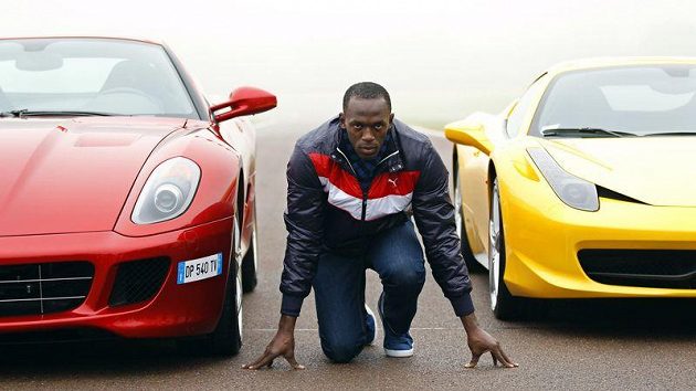 Usain Bolt a jeho dva konkurenti Usain Bolt a jeho dva konkurenti