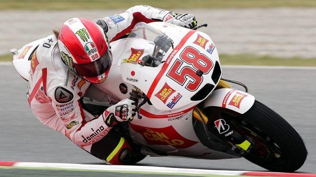 Italský jezdec Marco Simoncelli na hondě Italský jezdec Marco Simoncelli na hondě