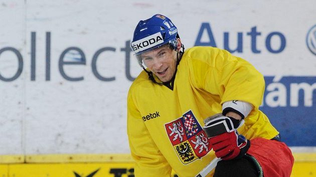 Petr Průcha na tréninku hokejové reprezentace. Petr Průcha na tréninku hokejové reprezentace.