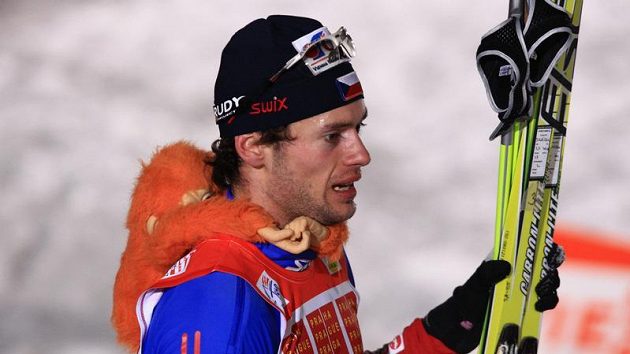 Lyžař Dušan Kožíšek po finálovém sprintu Tour de Ski v Praze na Strahově Lyžař Dušan Kožíšek po finálovém sprintu Tour de Ski v Praze na Strahově