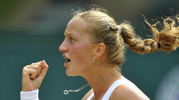 Petra Kvitová během semifinále Wimbledonu Petra Kvitová během semifinále Wimbledonu