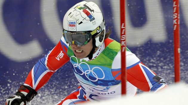 Lyžař Ondřej Bank během olympijského obřího slalomu Lyžař Ondřej Bank během olympijského obřího slalomu