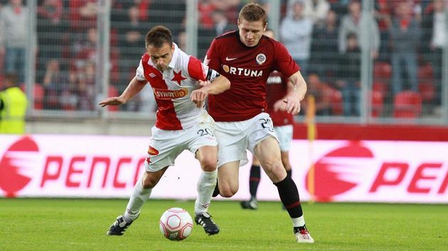 Juraj Kucka (vpravo) ještě v dresu pražské Sparty. Juraj Kucka (vpravo) ještě v dresu pražské Sparty.
