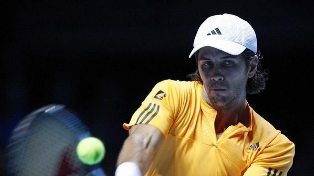 Španělský tenista Fernando Verdasco na Turnaji mistrů v Londýně Španělský tenista Fernando Verdasco na Turnaji mistrů v Londýně