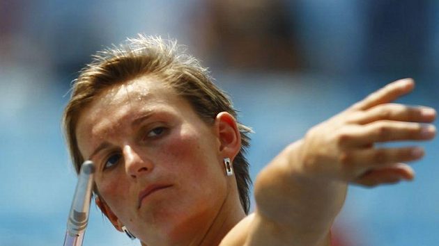 Oštěpařka Barbora Špotáková při kvalifikačním hodu na šampionátu v Tegu. Oštěpařka Barbora Špotáková při kvalifikačním hodu na šampionátu v Tegu.