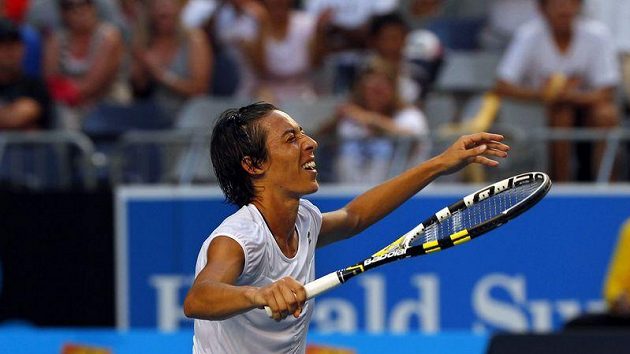 Francesca Schiavoneová po vyhraném zápase nad Kuzněcovovou Francesca Schiavoneová po vyhraném zápase nad Kuzněcovovou
