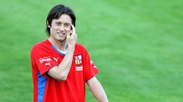 Tomáš Rosický na tréninku fotbalové reprezentace Tomáš Rosický na tréninku fotbalové reprezentace