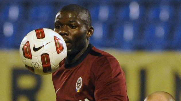 Sparťan Martin Abena v utkání na ostravských Bazalech Sparťan Martin Abena v utkání na ostravských Bazalech