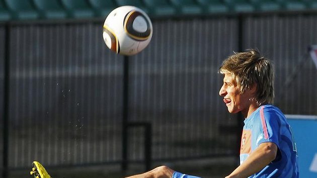 Portugalský fotbalista Fabio Coentrao na tréninku Portugalský fotbalista Fabio Coentrao na tréninku