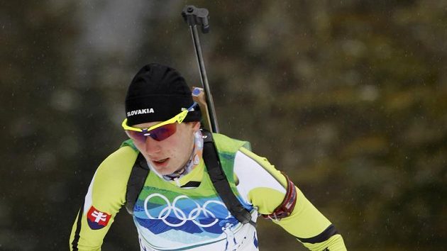 Slovenská biatlonistka Anastasija Kuzminová během olympijského závodu Slovenská biatlonistka Anastasija Kuzminová během olympijského závodu