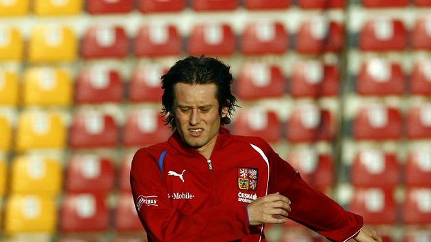 Tomáš Rosický na tréninku národního týmu Tomáš Rosický na tréninku národního týmu