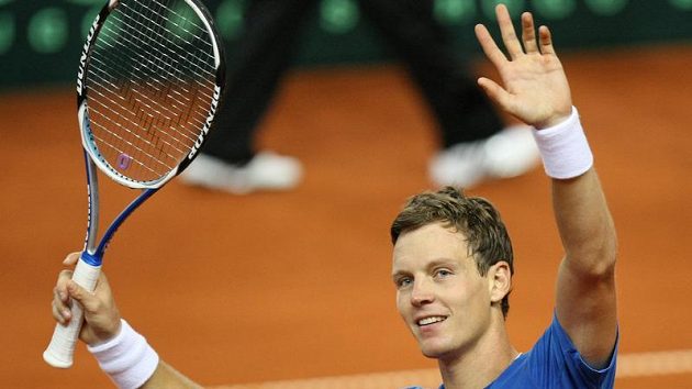 Tomáš Berdych po výhře nad Chorvatem Marinem Čiličem Tomáš Berdych po výhře nad Chorvatem Marinem Čiličem