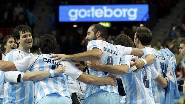 Radost argentinských házenkářů Radost argentinských házenkářů