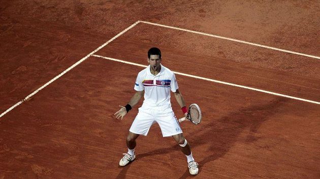Novak Djokovič po výhře nad Nadalem v Římě Novak Djokovič po výhře nad Nadalem v Římě