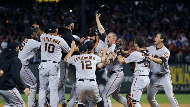 Baseballisté San Francisco Giants po výhře nad Texas Rangers Baseballisté San Francisco Giants po výhře nad Texas Rangers
