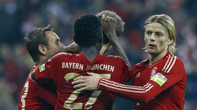 Radost fotbalistů Bayernu Mnichov Radost fotbalistů Bayernu Mnichov
