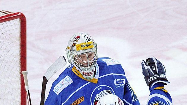 Plzeňský Tomáš Vlasák se raduje s brankářem z vítězství Plzeňský Tomáš Vlasák se raduje s brankářem z vítězství
