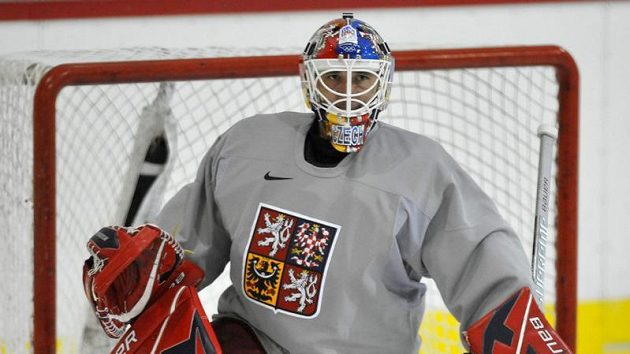 Brankář Tomáš Vokoun při tréninku české reprezentace Brankář Tomáš Vokoun při tréninku české reprezentace