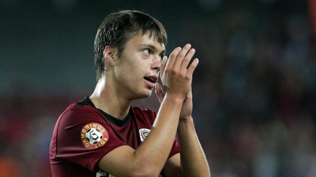 Sparťanský útočník Václav Kadlec dal jediný gól zápasu. Sparťanský útočník Václav Kadlec dal jediný gól zápasu.