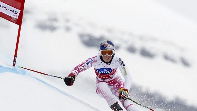 Lindsey Vonnová na snímku z Crans Montany, ale jen ze čtvrtečního tréninku Lindsey Vonnová na snímku z Crans Montany, ale jen ze čtvrtečního tréninku