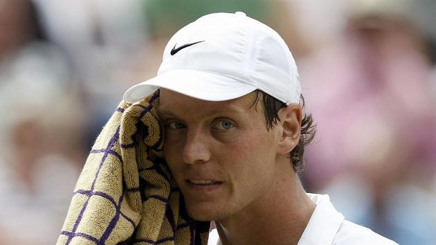 Tomáš Berdych během finále Wimbledonu Tomáš Berdych během finále Wimbledonu