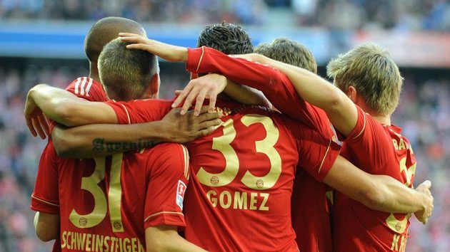 Radost fotbalistů Bayernu Mnichov Radost fotbalistů Bayernu Mnichov