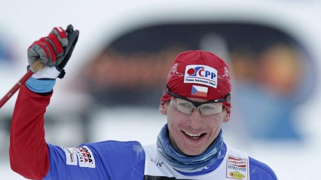 Lukáš Bauer v cíli vítězného závodu v Otepää. Lukáš Bauer v cíli vítězného závodu v Otepää.