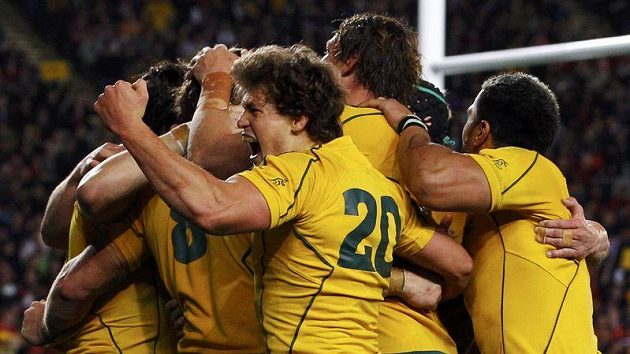 Australští ragbysté se radují ze třetího místa. Australští ragbysté se radují ze třetího místa.