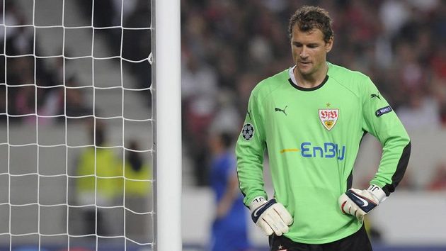 Fotbalový brankář Jens Lehmann v dresu Stuttgartu Fotbalový brankář Jens Lehmann v dresu Stuttgartu