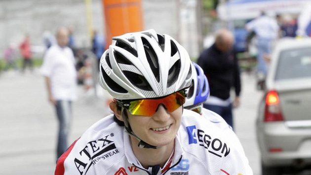 Martina Sáblíková během cyklistického MMCŘ v časovce. Martina Sáblíková během cyklistického MMCŘ v časovce.