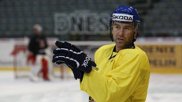 Petr Nedvěd na tréninku hokejové reprezentace Petr Nedvěd na tréninku hokejové reprezentace