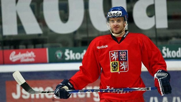 Hokejista Jan Marek na tréninku reprezentace Hokejista Jan Marek na tréninku reprezentace