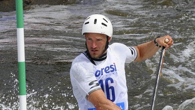 Český reprezentant Michal Jáně v sobotním závodu v Troji. Český reprezentant Michal Jáně v sobotním závodu v Troji.