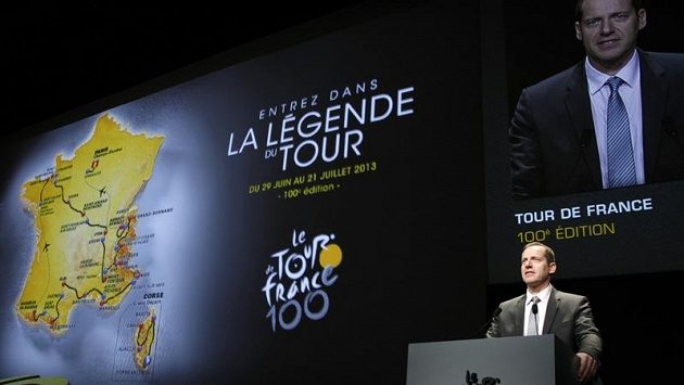 Šéf Tour de France Christian Prudhomme představil trať jubilejního stého ročníku Tour de France. Šéf Tour de France Christian Prudhomme představil trať jubilejního stého ročníku Tour de France.